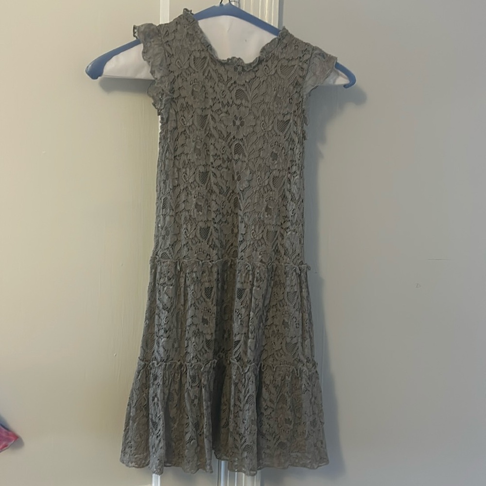 Zunie gray lace girls dress